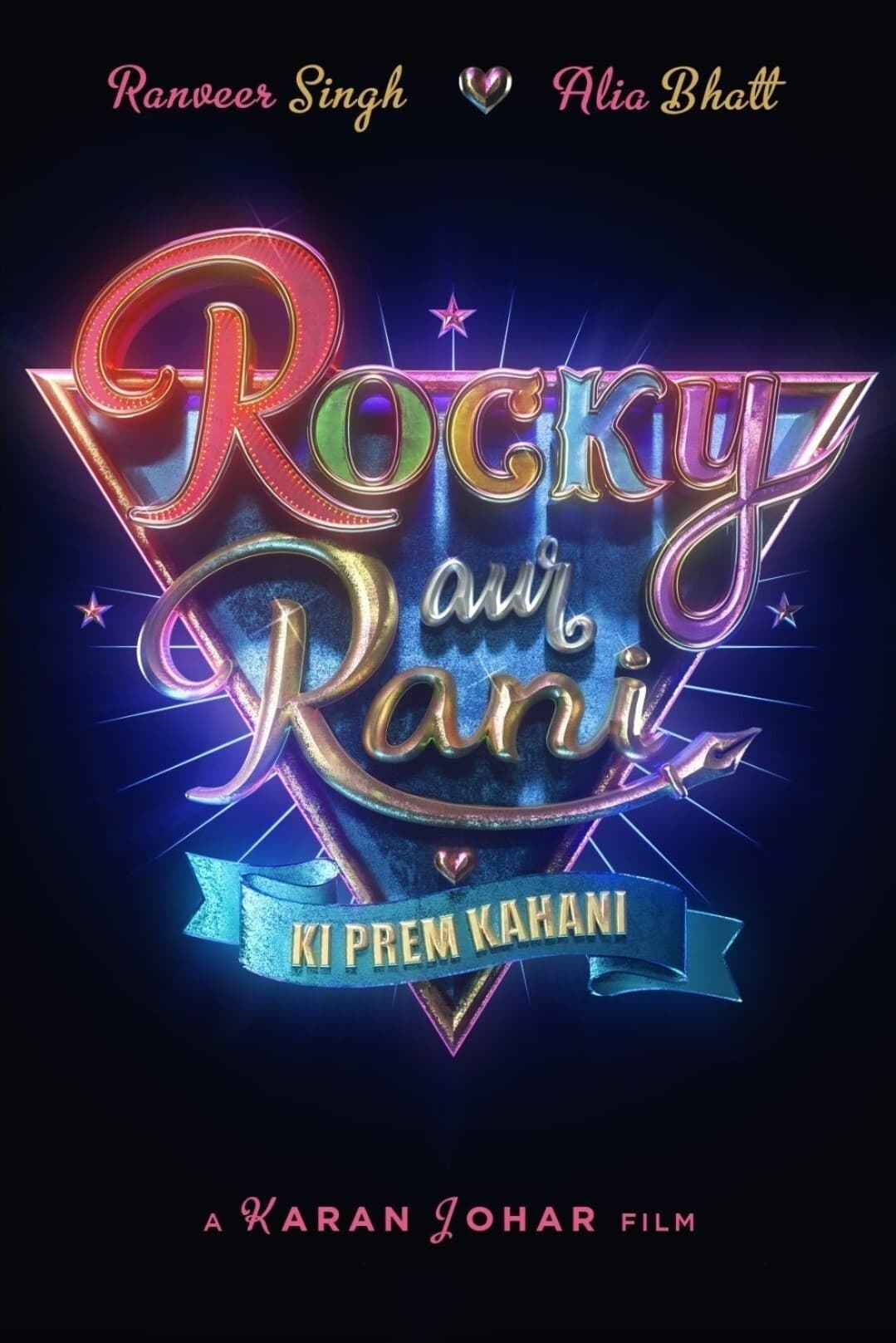 Poster for the movie "Rocky aur Rani ki Prem Kahani"