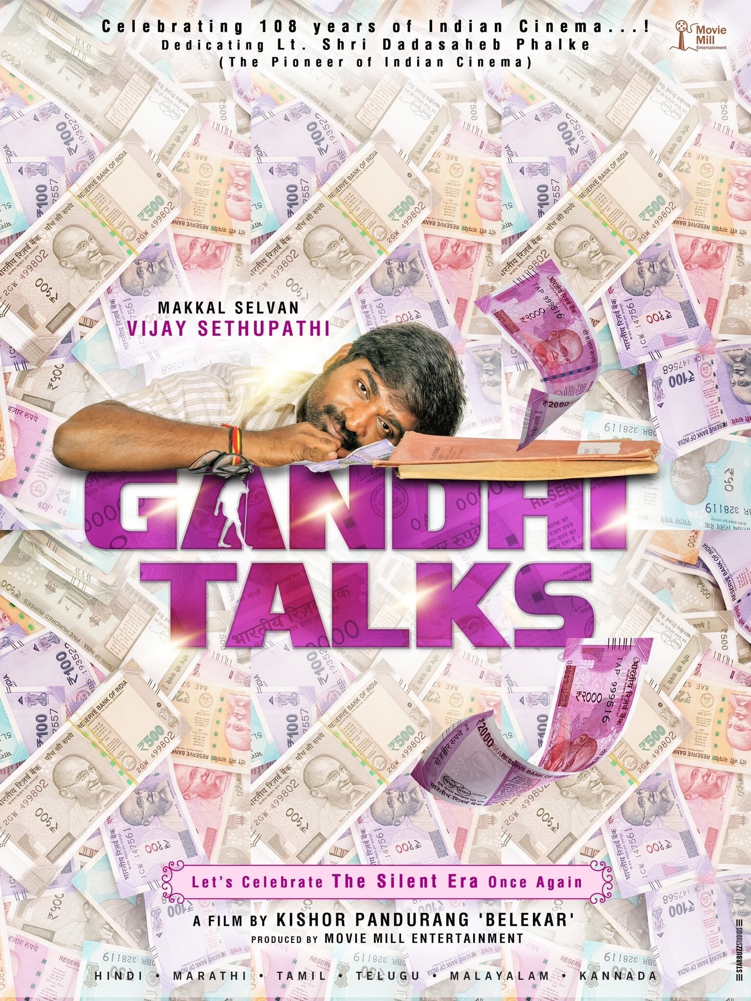 Poster for the movie "Gandhi Talks"